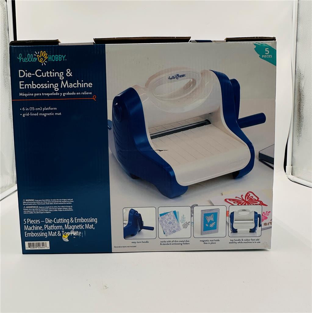 New Box Hello Hobby Die Cutting & Embossing Machine Blue/white Flatbed Magnetic