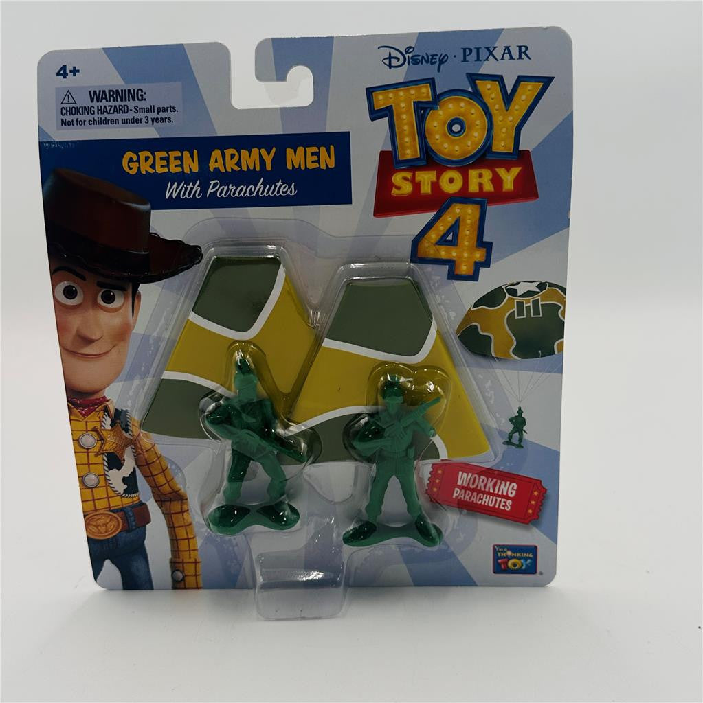 DISNEY PIXAR Toy Story 4 Movie Green Army Men With Working Parachutes-NEW