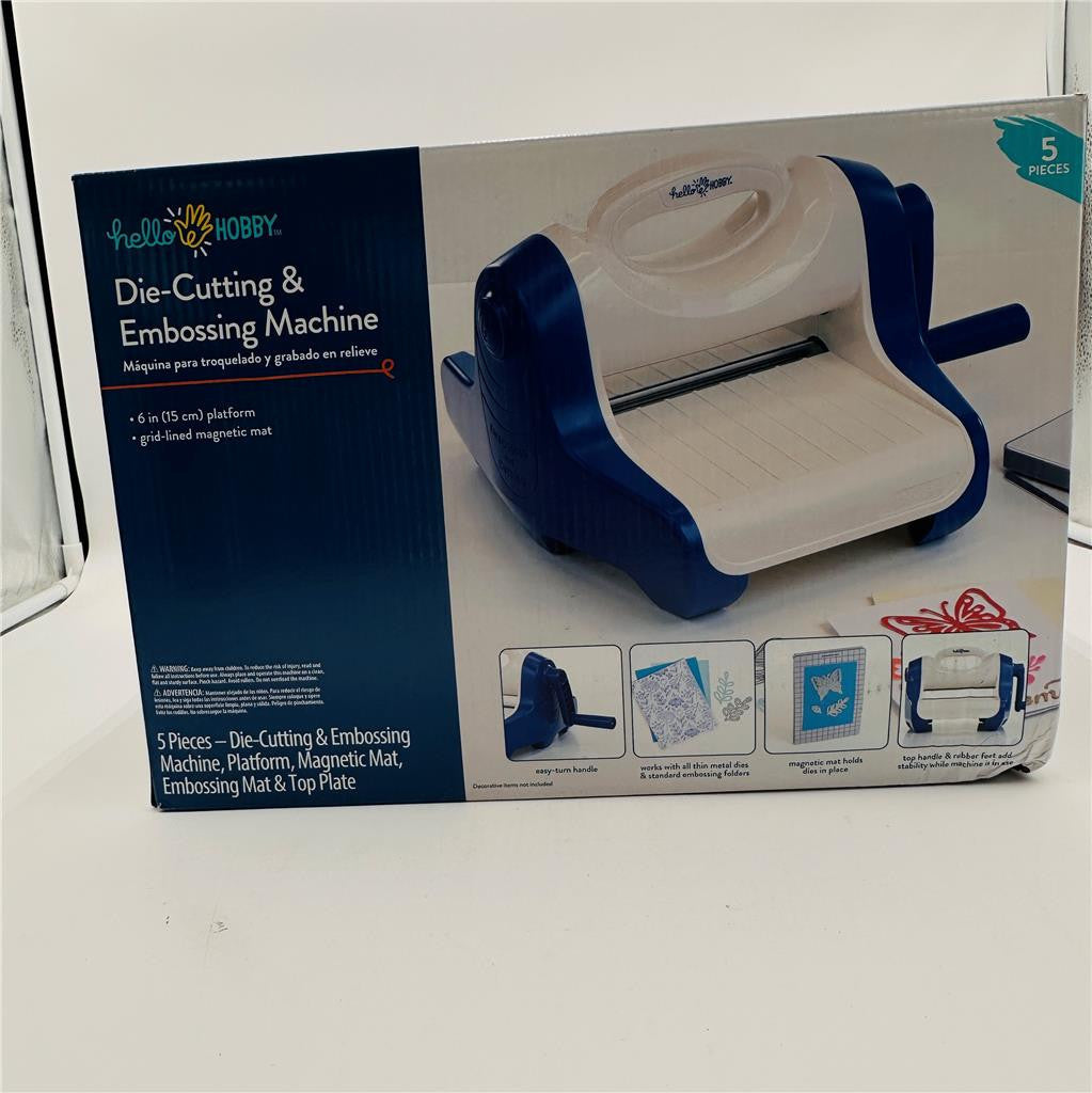 New Box Hello Hobby Die Cutting & Embossing Machine Blue/white Flatbed Magnetic