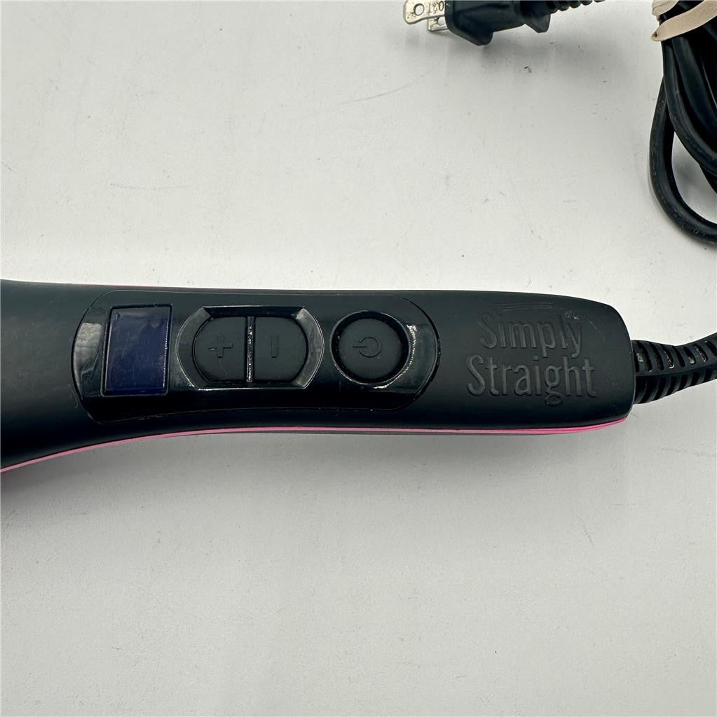 Simply Straight Black Corded Ceramic Hair Straightener Brush