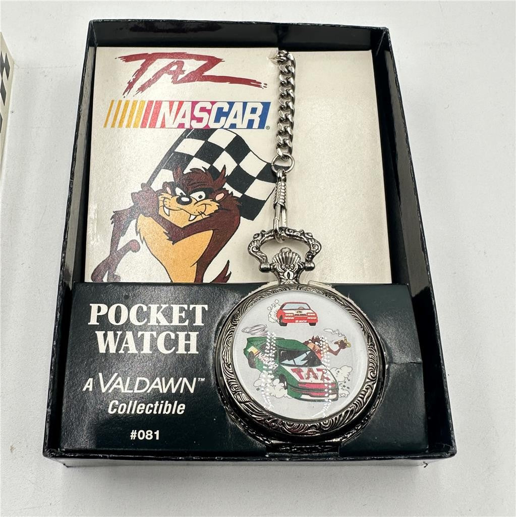 Vtg 1994 Nascar Taz Pocket Watch A Valdawn Collectible #081
