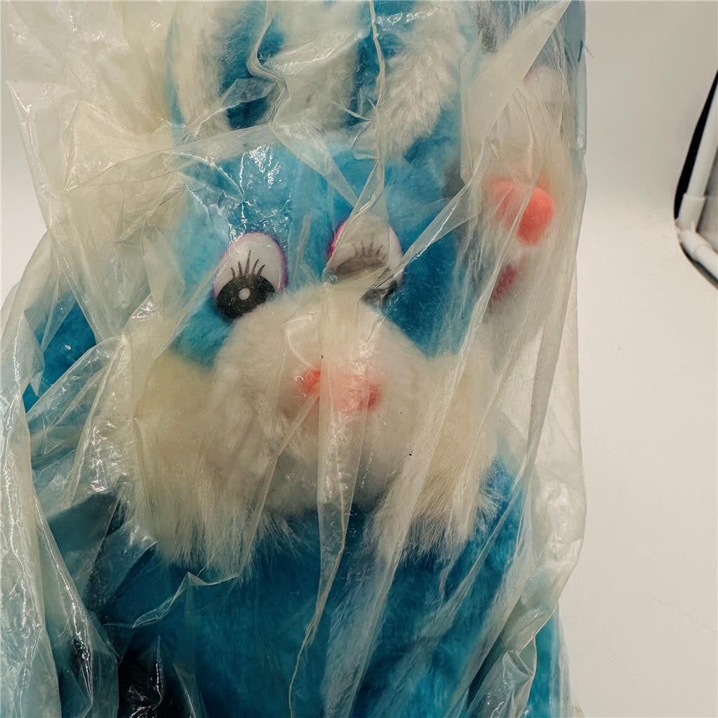 Vintage Parisi Blue Easter Bunny w/ Arms & Baby Bunny Plush in Sealed Bag