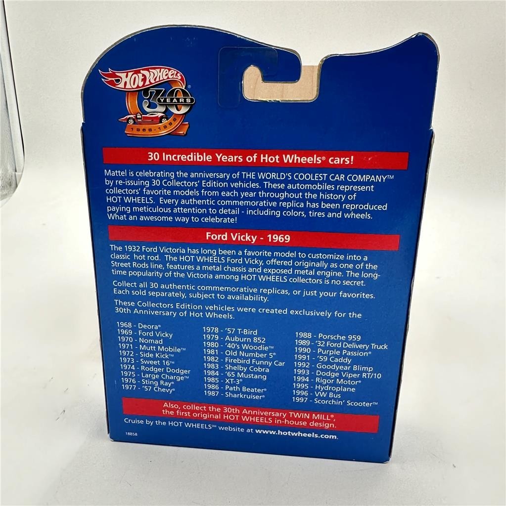 Hot Wheels 30 Years 1969 Authentic Commemorative Replica Ford Vicky LMT ED