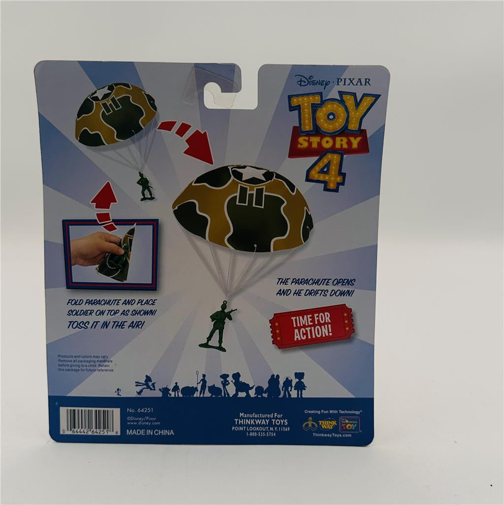 DISNEY PIXAR Toy Story 4 Movie Green Army Men With Working Parachutes-NEW