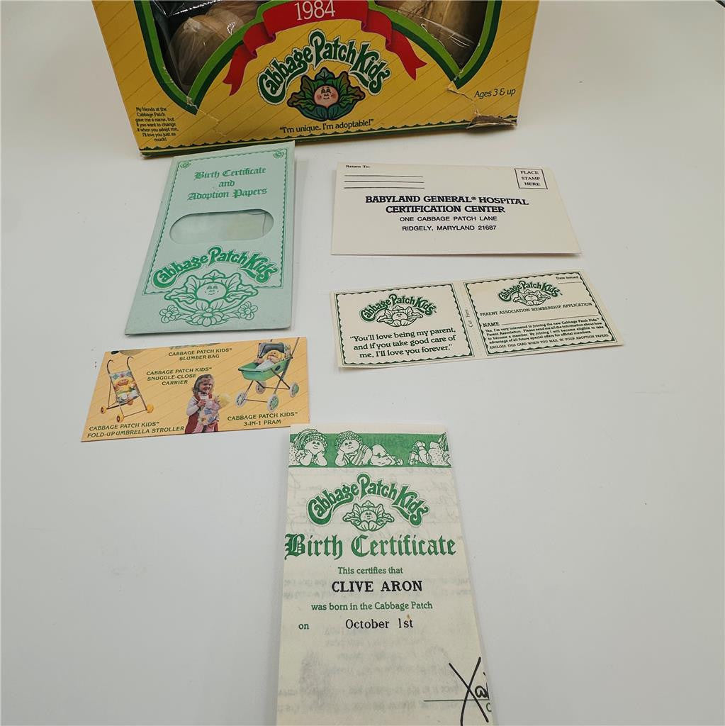 Vintage 1984 Coleco Cabbage Patch Baby Boy With Box and Birth  Certificate