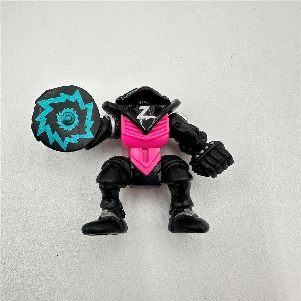 Vintage Z-Bots Buzzsaw Robot 1990s Minature Black and White Figure