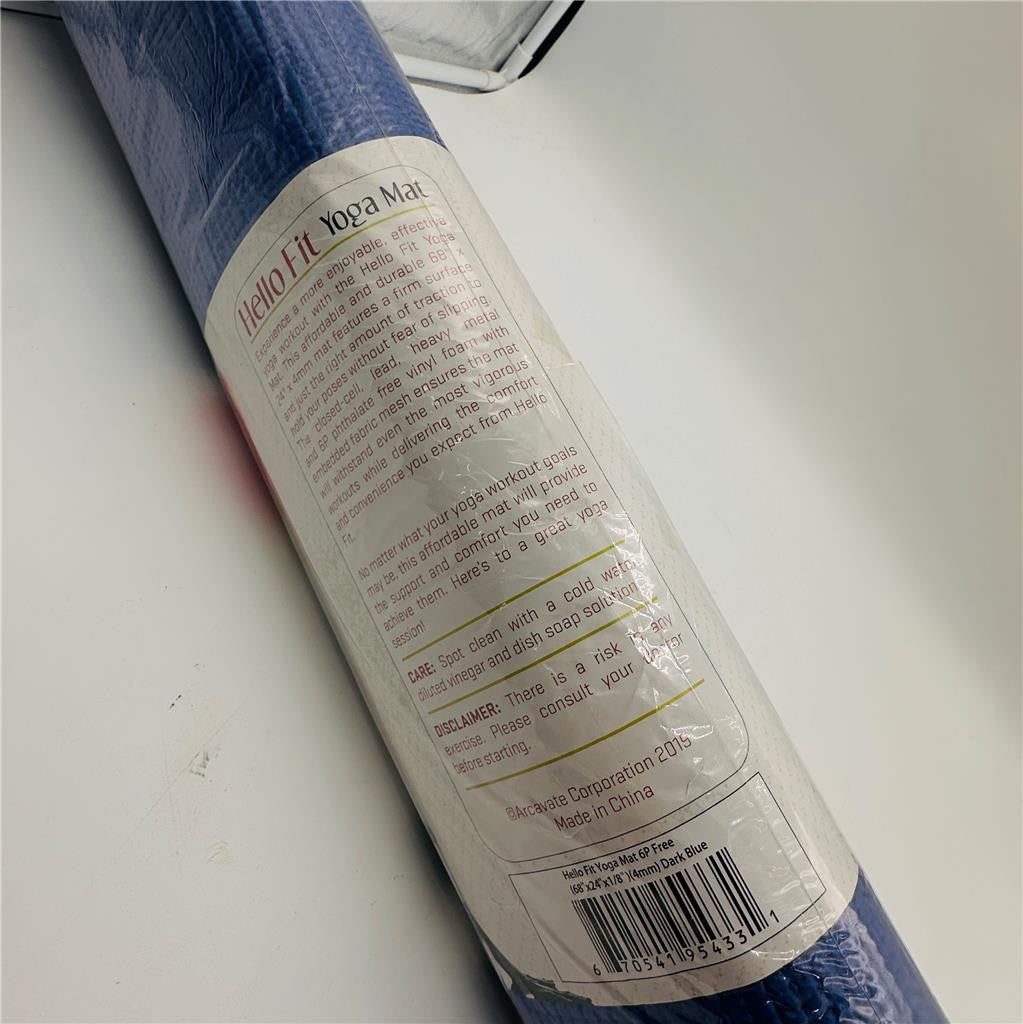 Hello Fit Yoga Mat 68"x24"x4MM Blue Gym Pilates Meditation