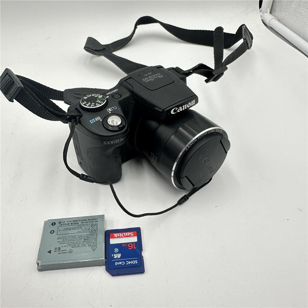 Canon PowerShot SX510 HS w/ Memory Card and Battery Untested