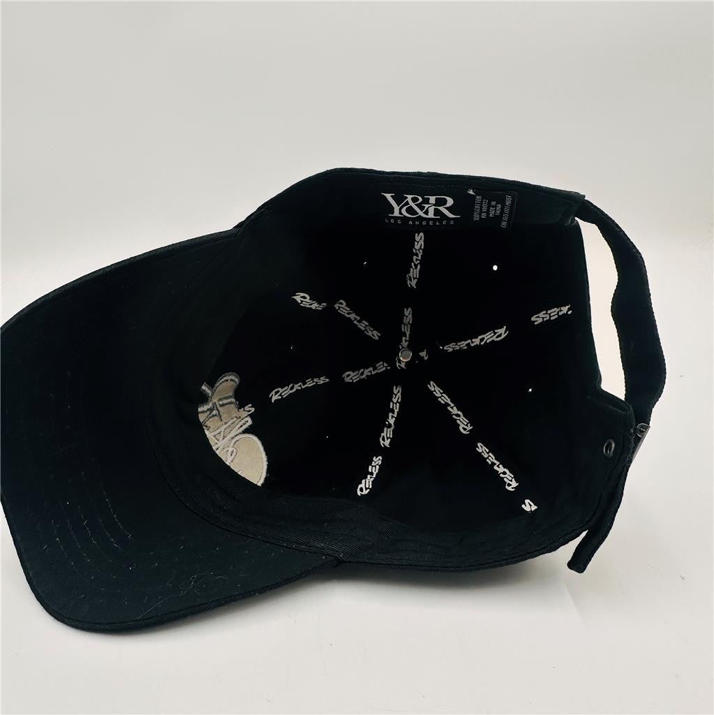 Young & Reckless Los Angeles Black Baseball Cap Adjustable Metal Buckleback Hat