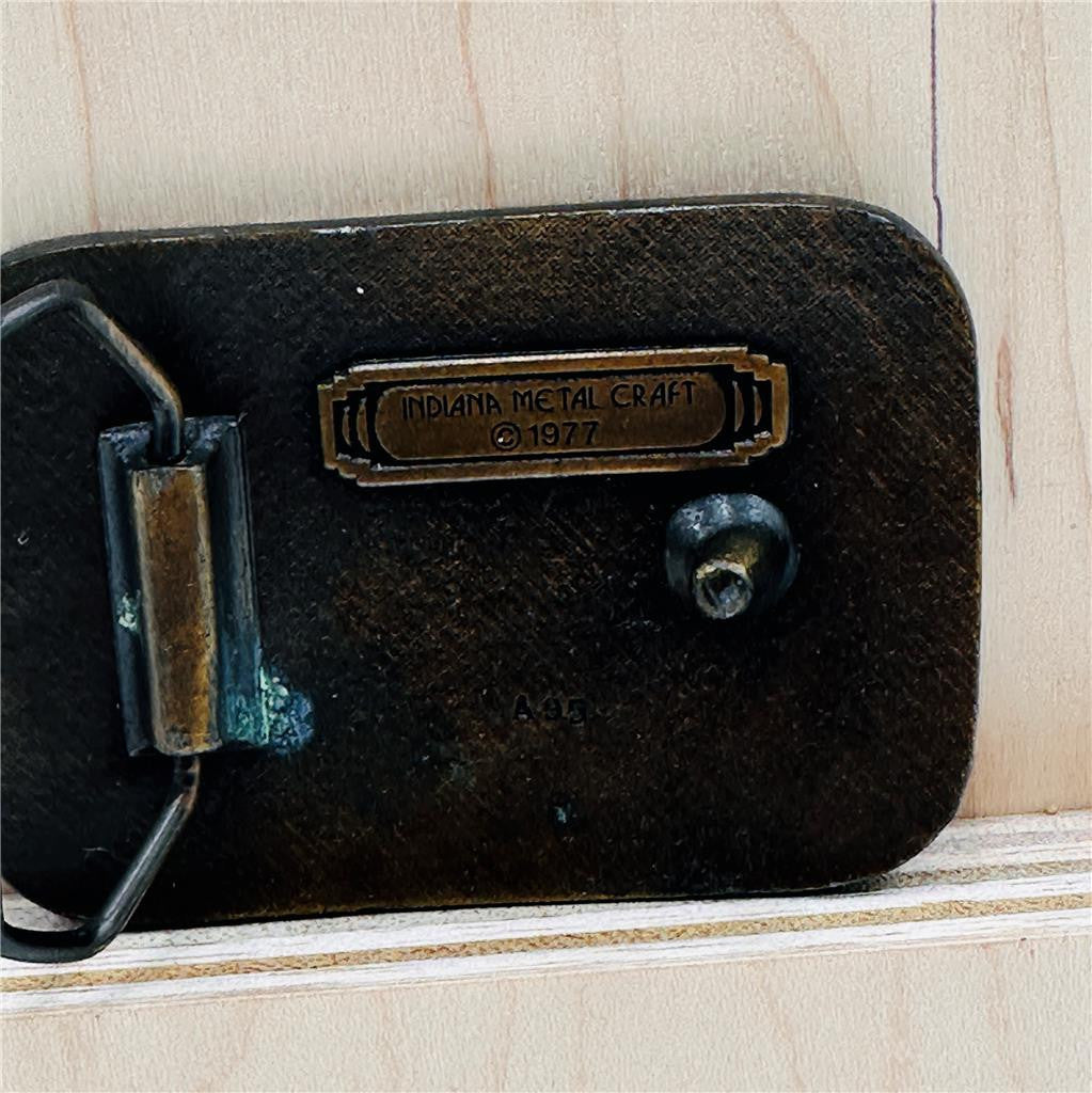 Vintage 1977 Indiana Metal Craft Belt Buckle