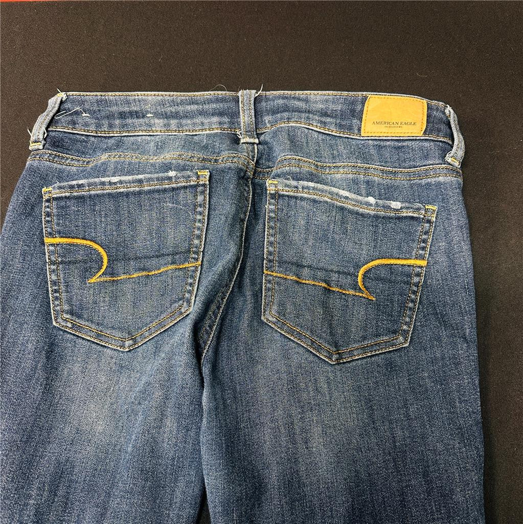 American Eagle Outfitters Sz 4 Skinny Jeans Super Super Stretch Soft Dark Denim