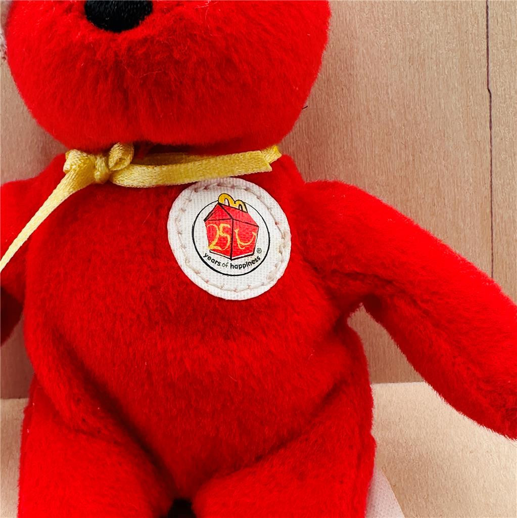 2004 McDonalds 25TH Anniversary Ty Teenie Beanie Babies Red Bear w/Party Hat