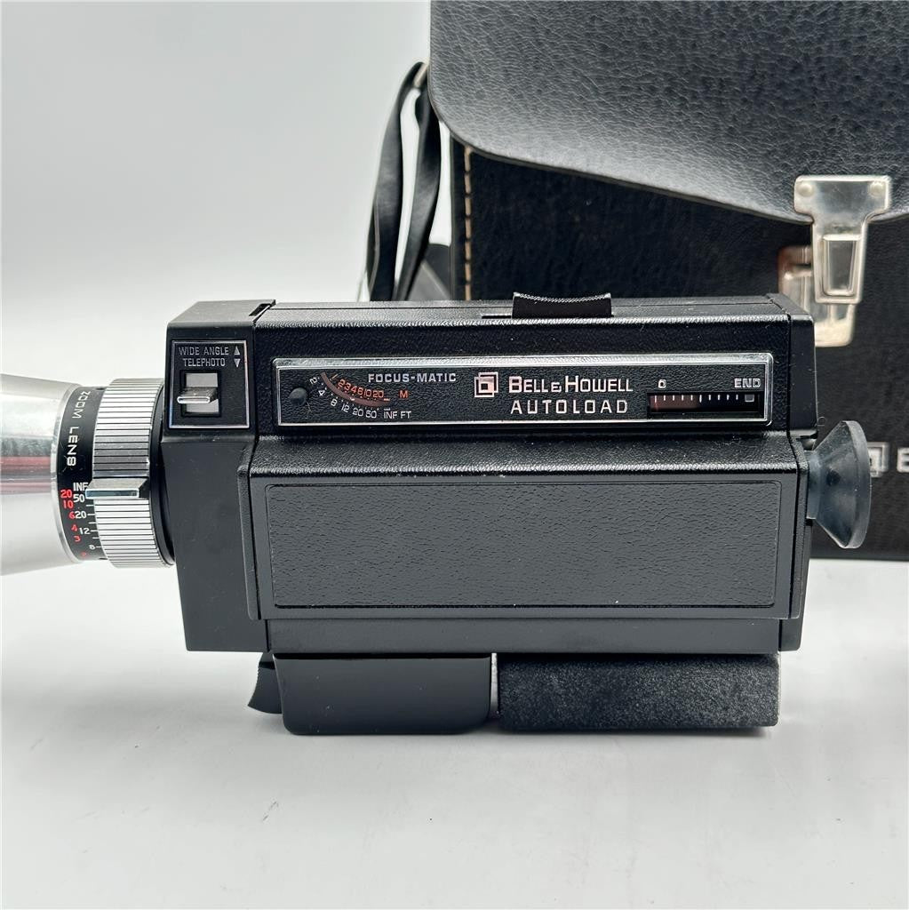Vtg Bell & Howell Super 8 Autoload Movie Camera w/ Case and Kodak Film Untested