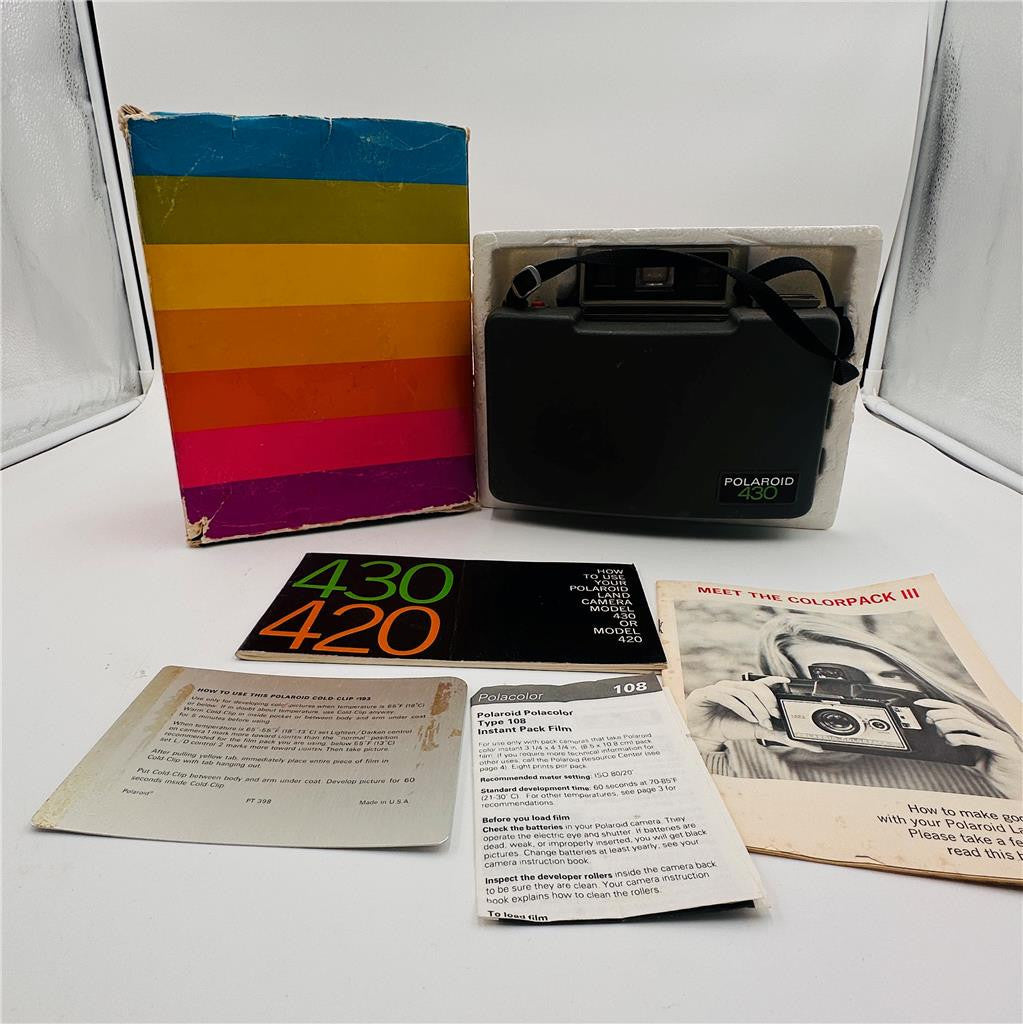 Vintage Polaroid 430, Camera, Manuel and Box Untested