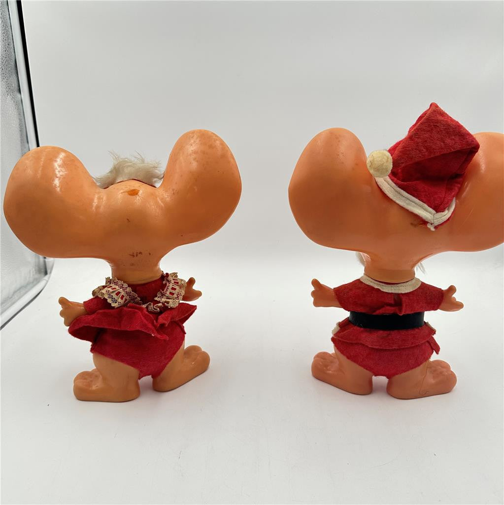 Vintage Christmas Mr & Mrs Santa Mice Coin Bank 1970 Roy Des of Fla