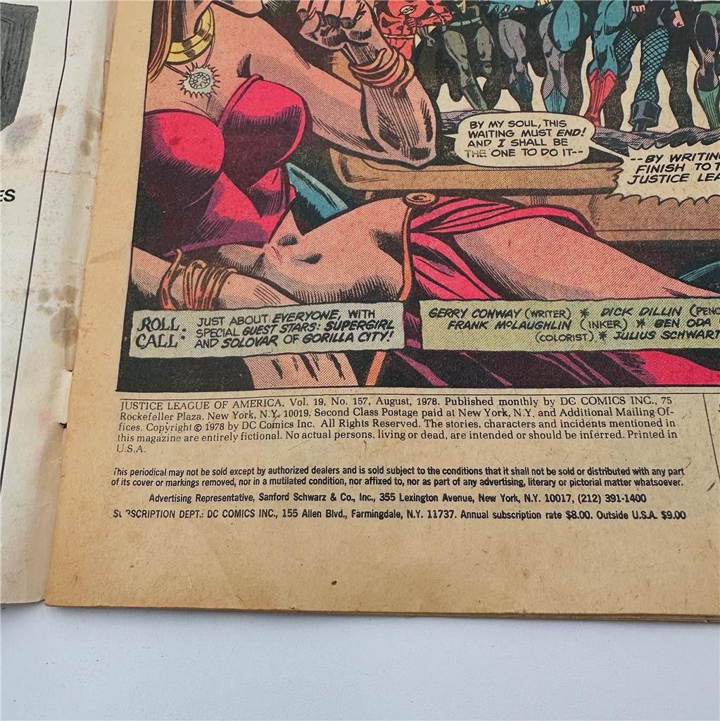 Justice League Of America #157 Aug 1978
