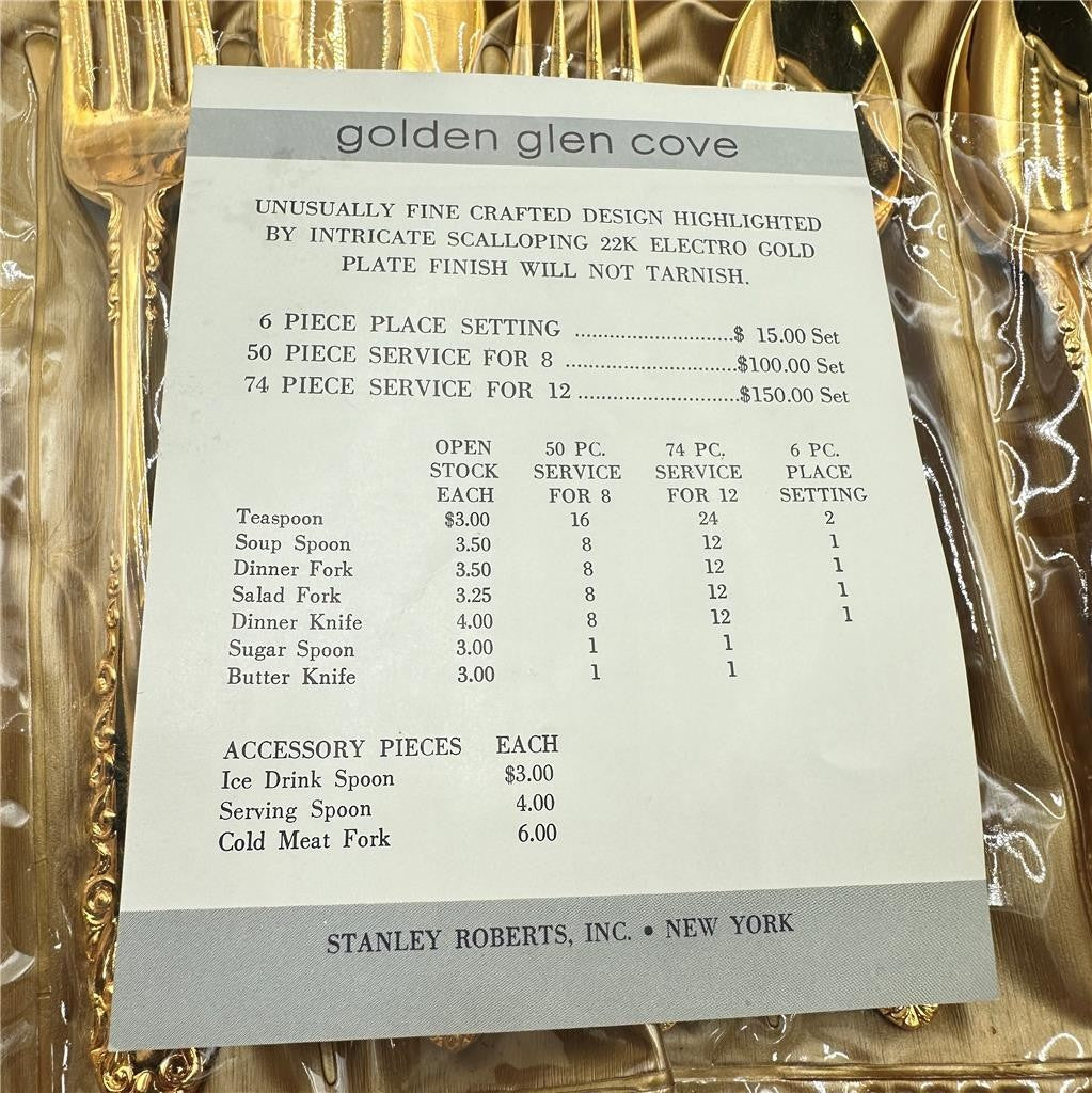 3 boxes- Golden Tableware by Stanley Roberts Golden Glenmeet 6 Pc Place Setting