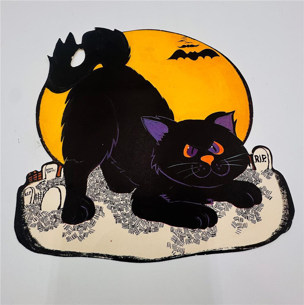 Vtg Lot of 3 Halloween Die Cut Wall Decorations  See pictures for conditon detai
