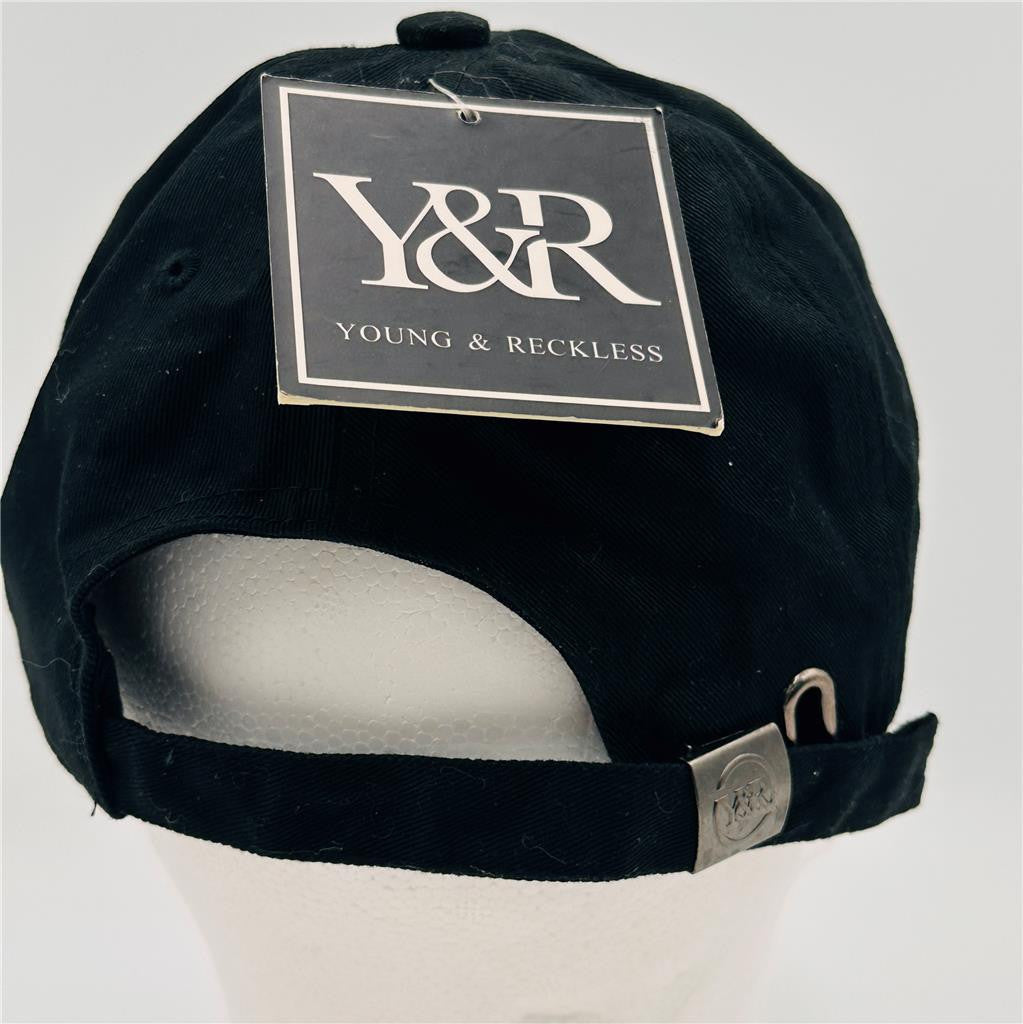 Young & Reckless Los Angeles Black Baseball Cap Adjustable Metal Buckleback Hat