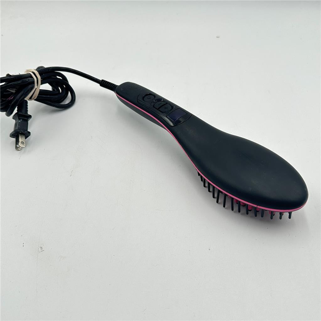 Simply Straight Black Corded Ceramic Hair Straightener Brush