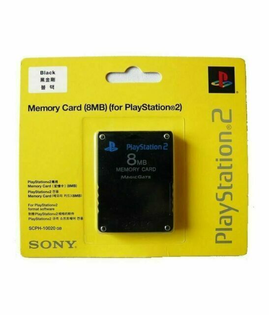 1pc - Sony PlayStation 2 8MB Memory Card - Black - SCPH-10020