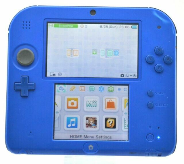 Nintendo 2DS Electric Blue with AC Adapter Ractory Reset Good Screens