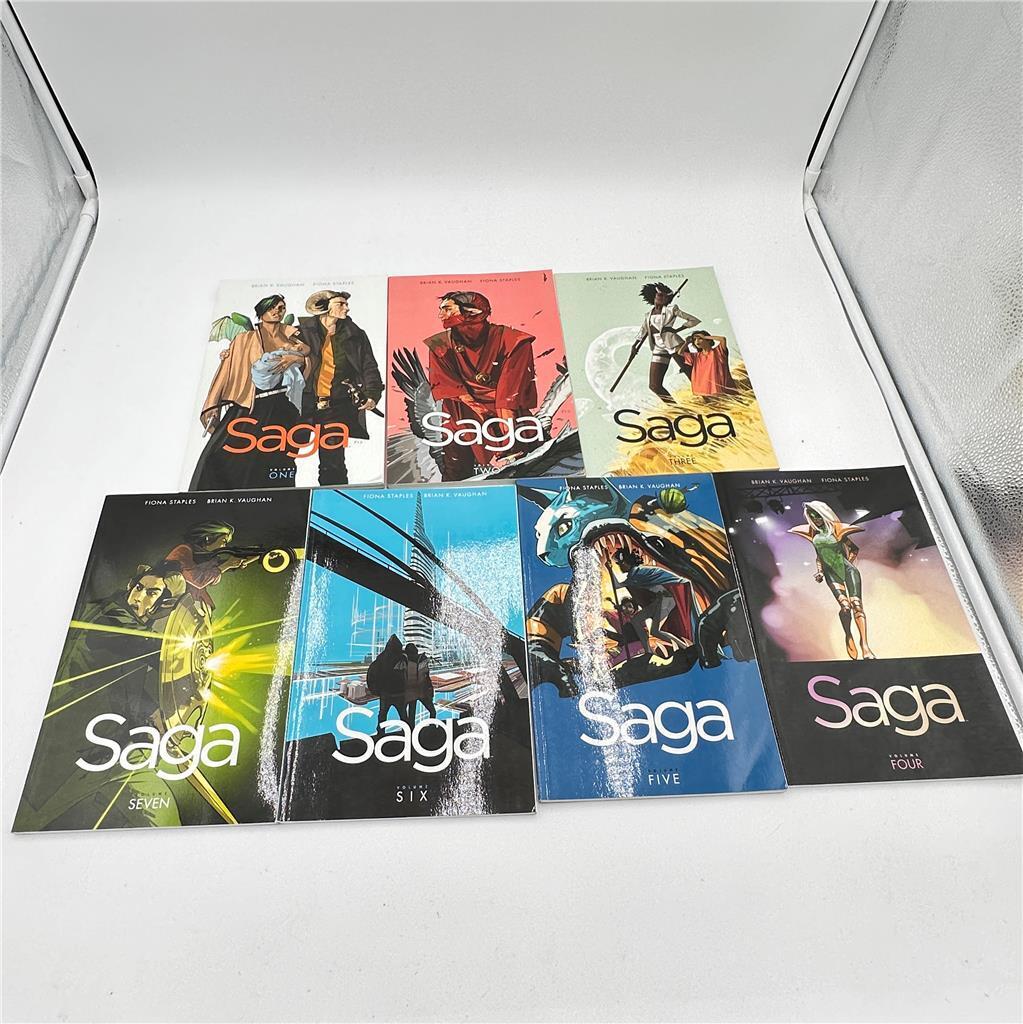 Saga -  Brian K Vaughan Trade Paperback LOT Vol. 1-7 Image Comics