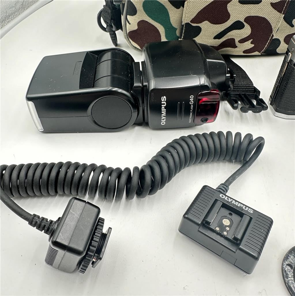 Vtg Lot of Olympus Camera and Accessories Untested 