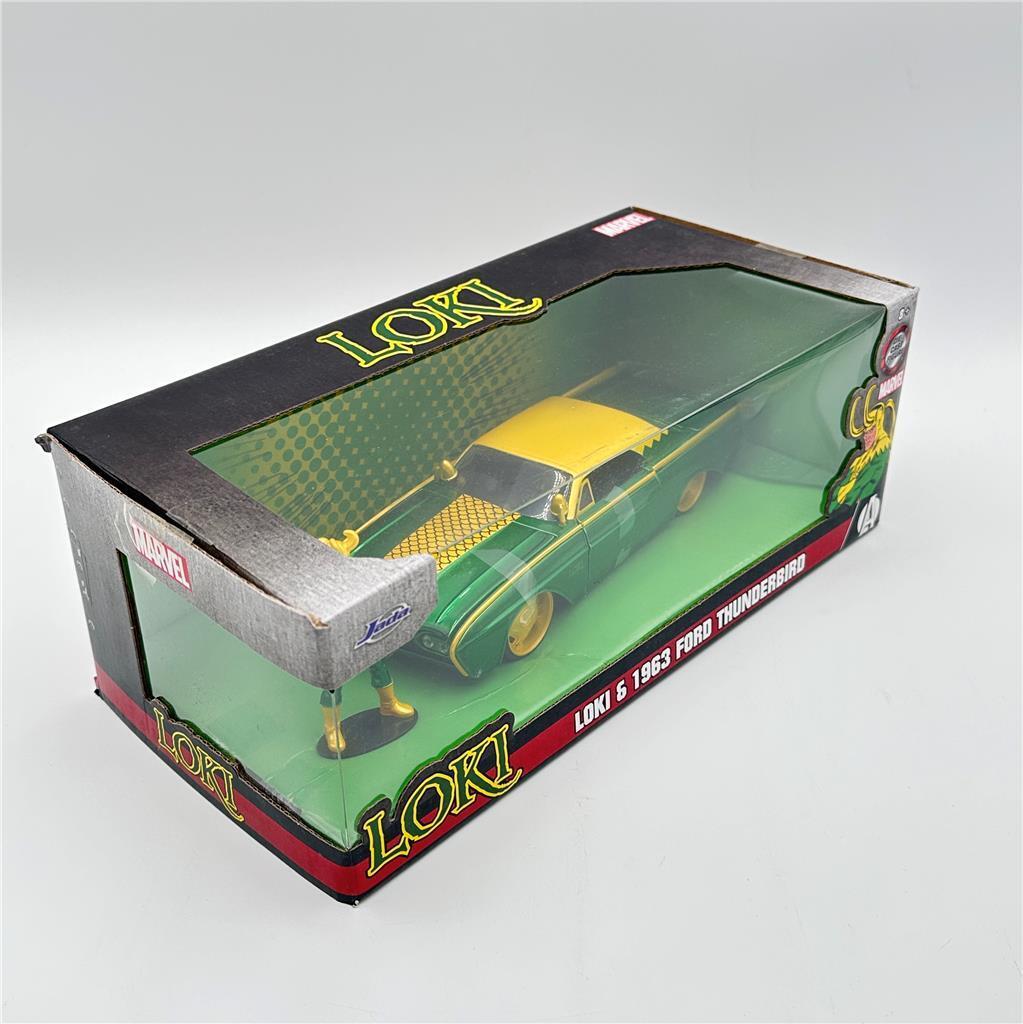 Marvel Avengers Loki and 1963 Ford Thunderbird Diecast 1:24 Scale Jada #33357