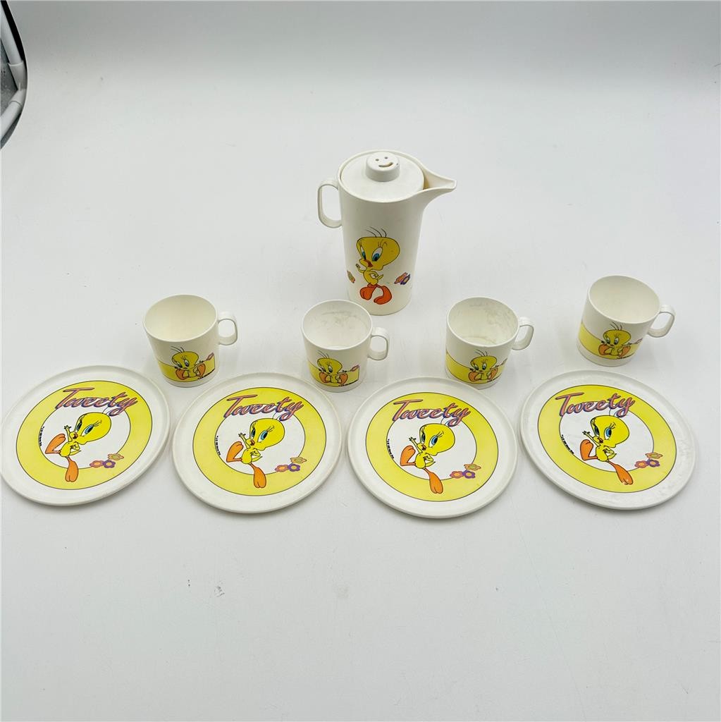 Vintage Plastic Chilton Tweety Bird Partial Tea Set