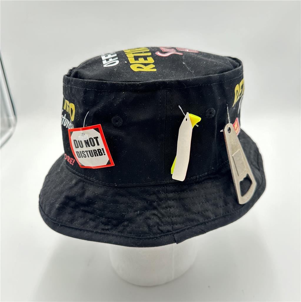 OFFICIAL RETIREMENT SURVIVAL Bucket HAT Cap GAG Gift Golf Tee Fishing Bobber Blk