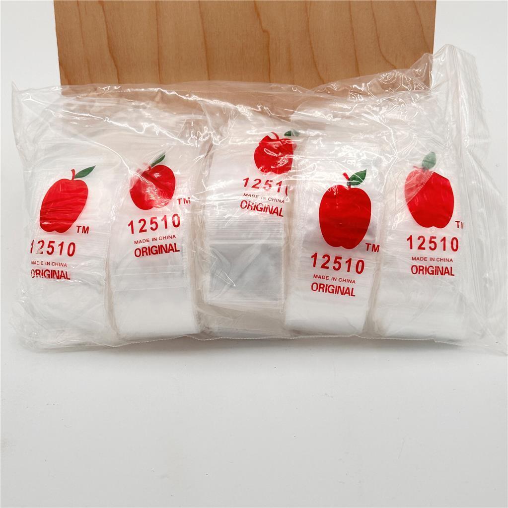 1000 1.25"x1" Zip Top Baggie - Apple Brand