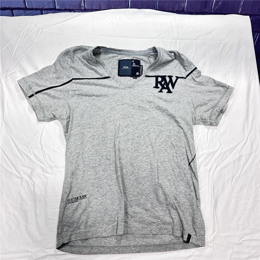 G Star Raw Grey V-Neck Tshirt M B5