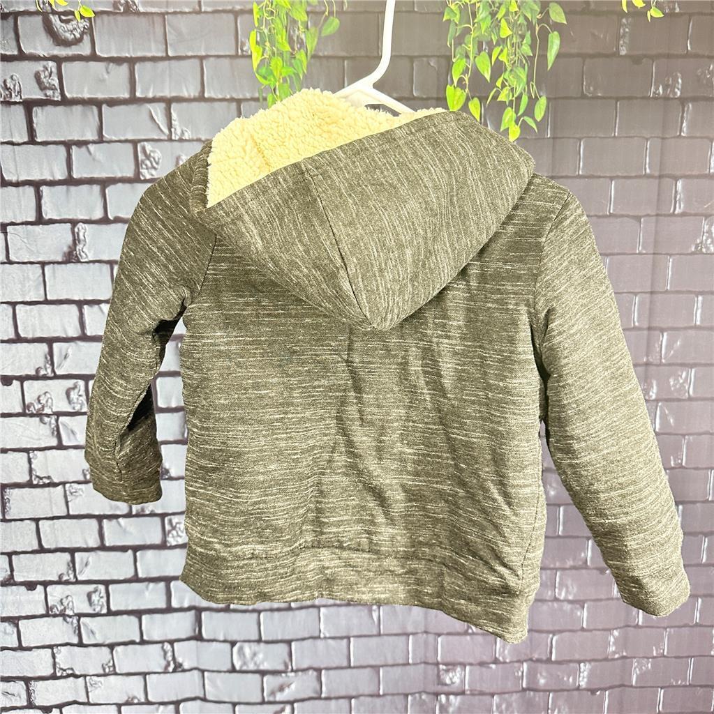 Old Navy - Boys Grey Sweater Jacket Hooded Zip-Up (Size 6-7 Stretch)