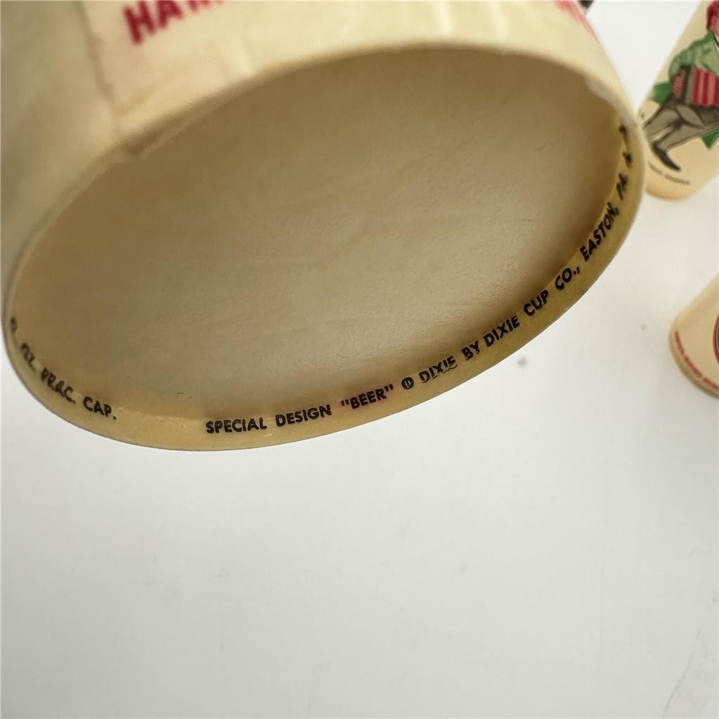 Vtg Hampden Beer Paper/Wax 14Fl OZ Dixe Cups For Beer Lot of 6