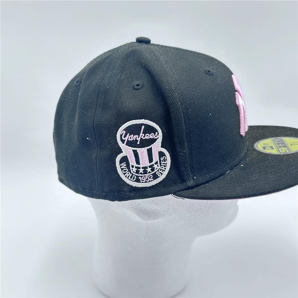 New York Yankees 1952 World Series New Era Fitted Hat Cap 7 1/2 Pink Tint