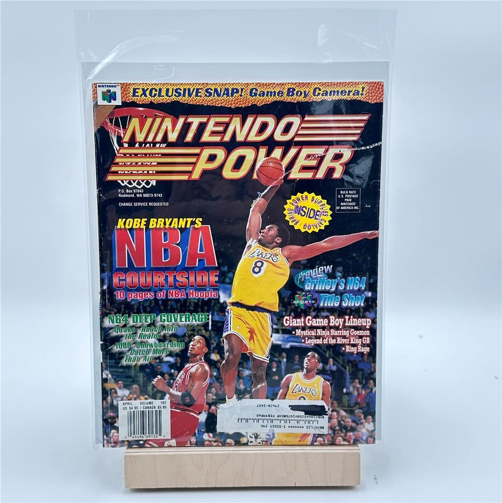 Nintendo Power Magazine Vol 107 April 1998 N64 NBA Kobe Bryant w/ Poster Iggys