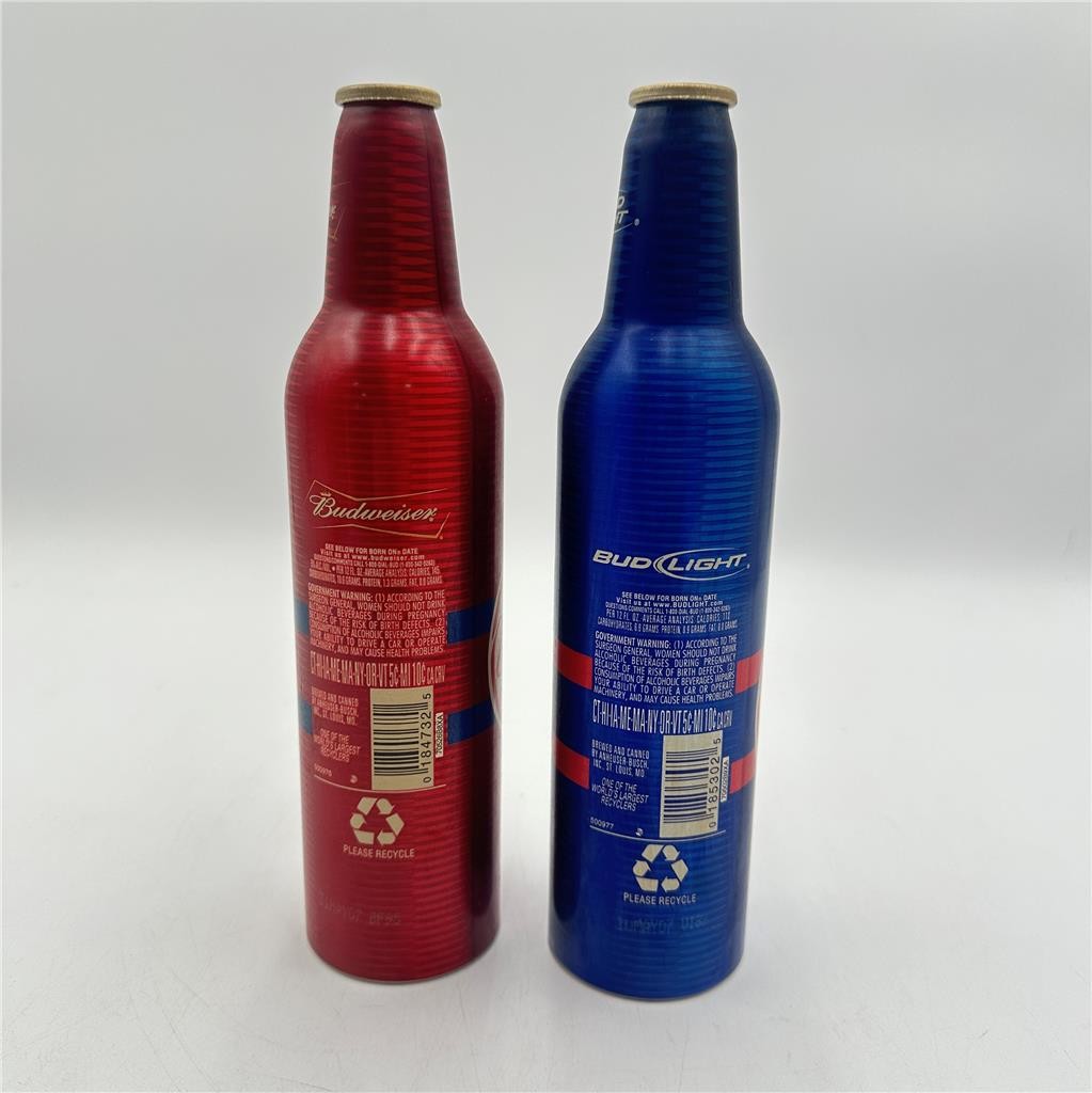 NY Yankees Empty Aluminum Budweiser and Bud Light Bottle 2007