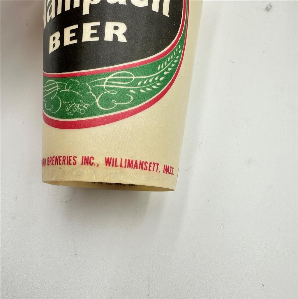 Vtg Hampden Beer Paper/Wax 14Fl OZ Dixe Cups For Beer Lot of 6