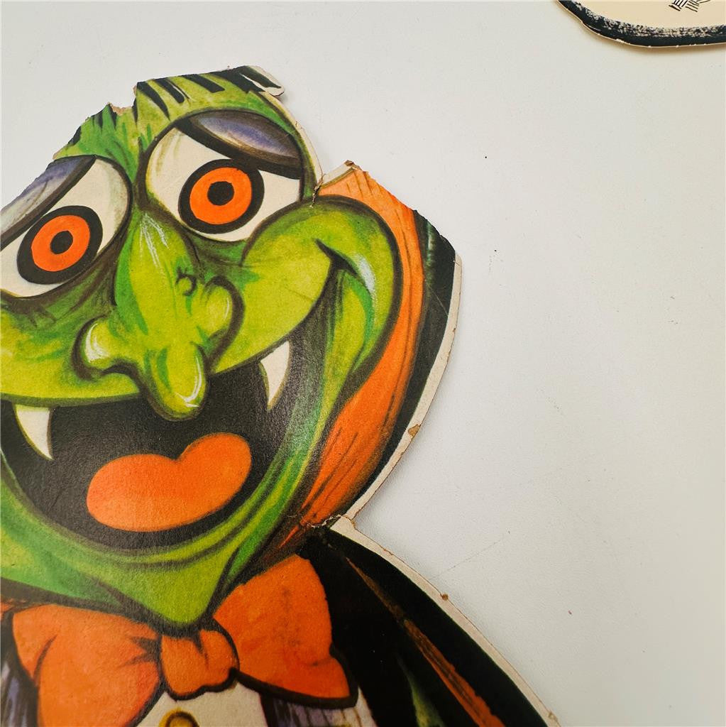 Vtg Lot of 3 Halloween Die Cut Wall Decorations  See pictures for conditon detai