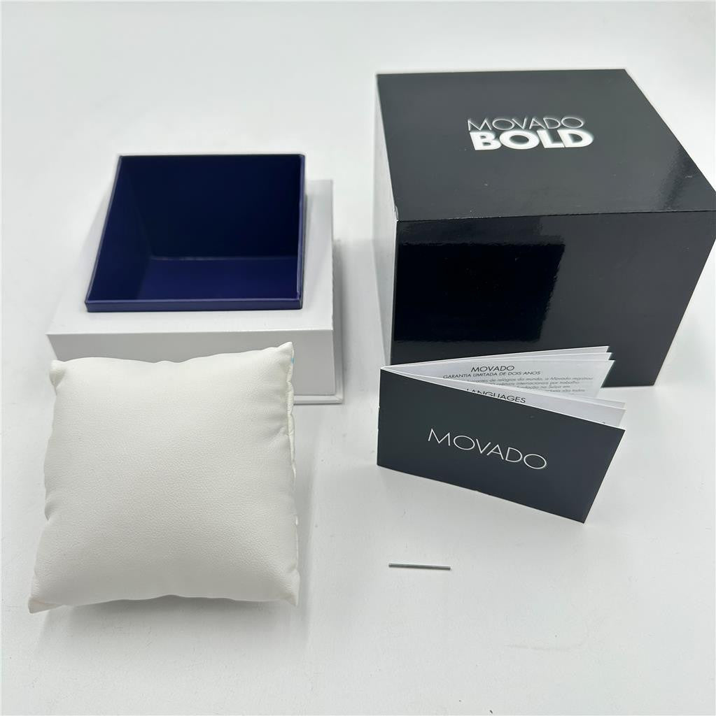 Movado Bold Black & White Single Slot Presentation Gift Watch Box & Booklet Only